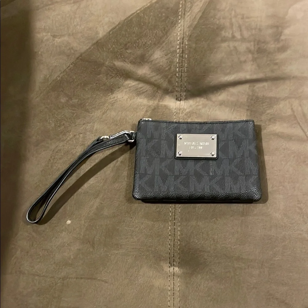Michael Kors Charcoal Monogram Wristlet